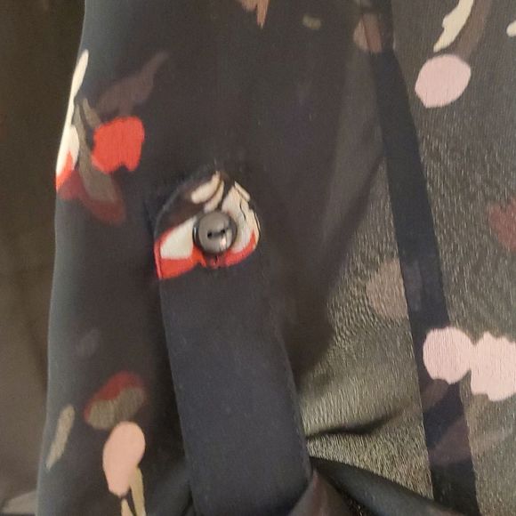 Pins and Needles sheer blouse, S, black and red, button down, great shape - Picture 5 of 8
